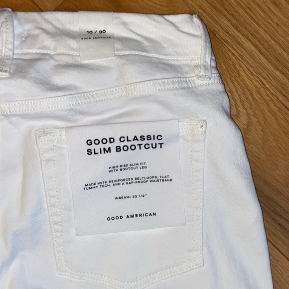 NWT Good American Good Classic Boot Jeans in White with patch pockets size 10/30 - Picture 13 of 14